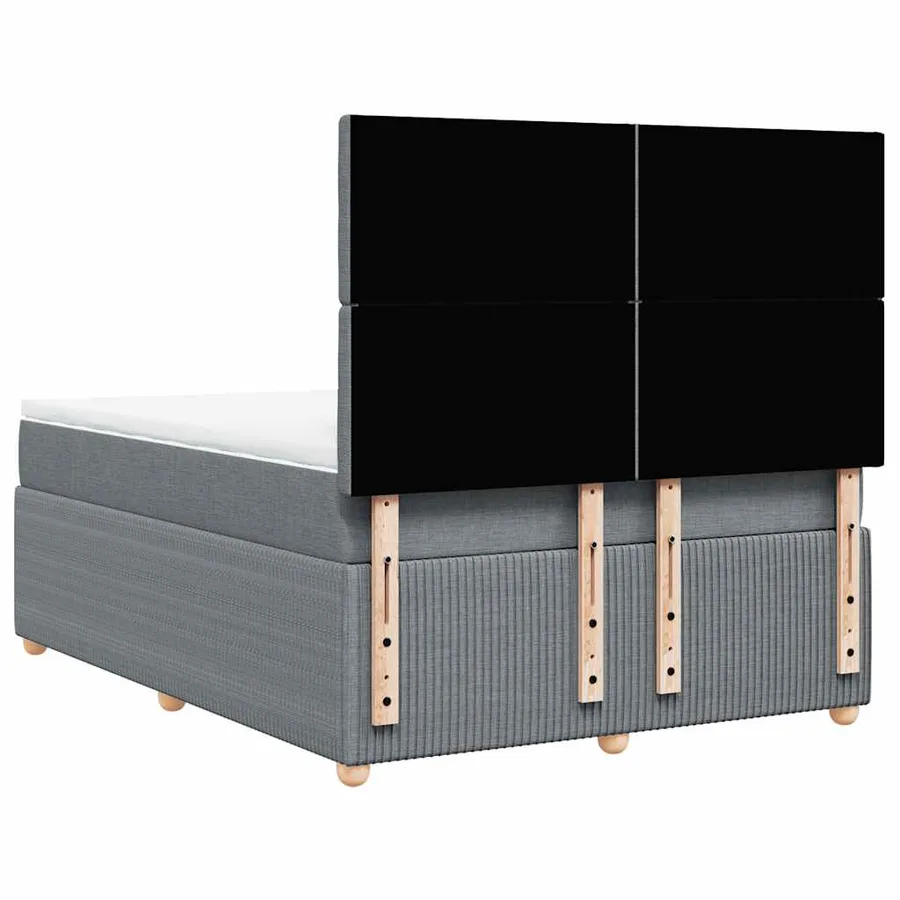 Sommier à lattes de lit avec matelas Gris clair 140x200cm Tissu - 6