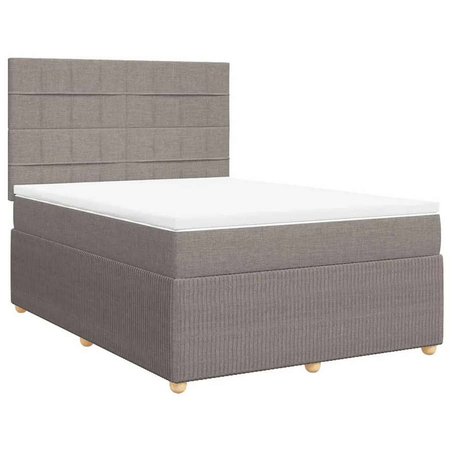 Sommier à lattes de lit avec matelas Taupe 140x200 cm Tissu - 3