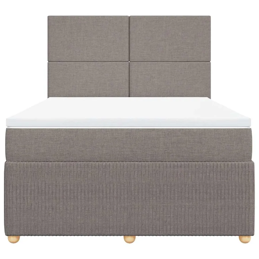 Sommier à lattes de lit avec matelas Taupe 140x200 cm Tissu - 6