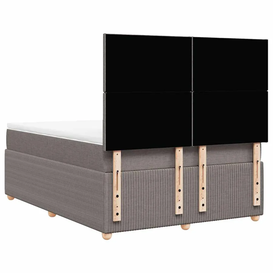 Sommier à lattes de lit avec matelas Taupe 140x200 cm Tissu - 8