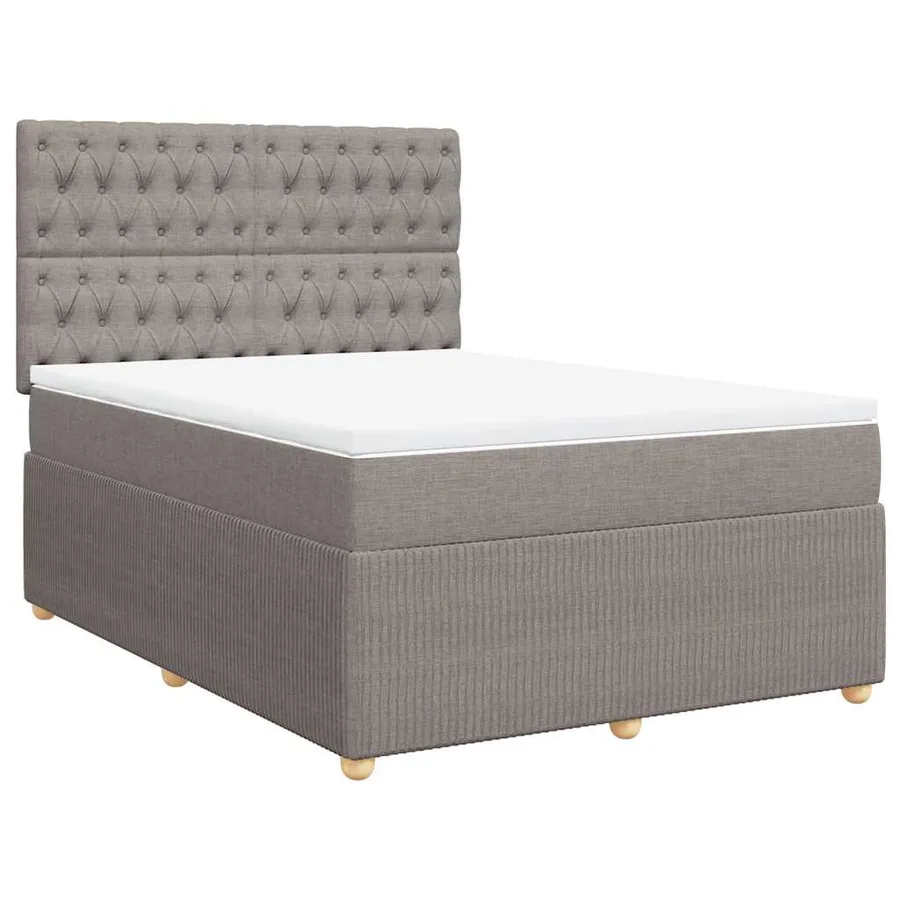 Sommier à lattes de lit avec matelas Taupe 160x200 cm Tissu - 3