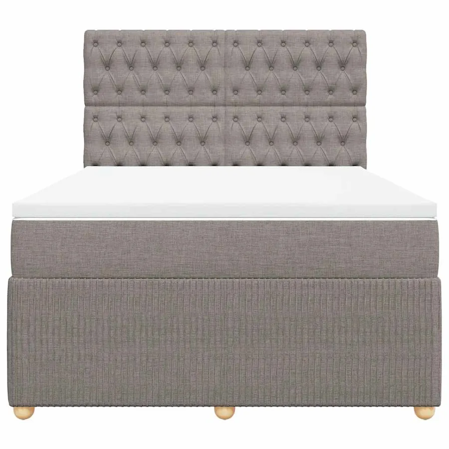 Sommier à lattes de lit avec matelas Taupe 160x200 cm Tissu - 6