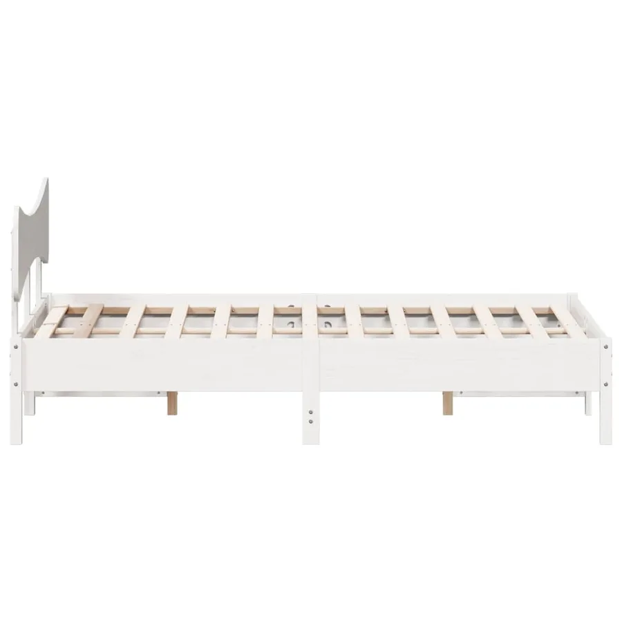 Cadre de lit sans matelas blanc 160x200 cm bois de pin massif - 7