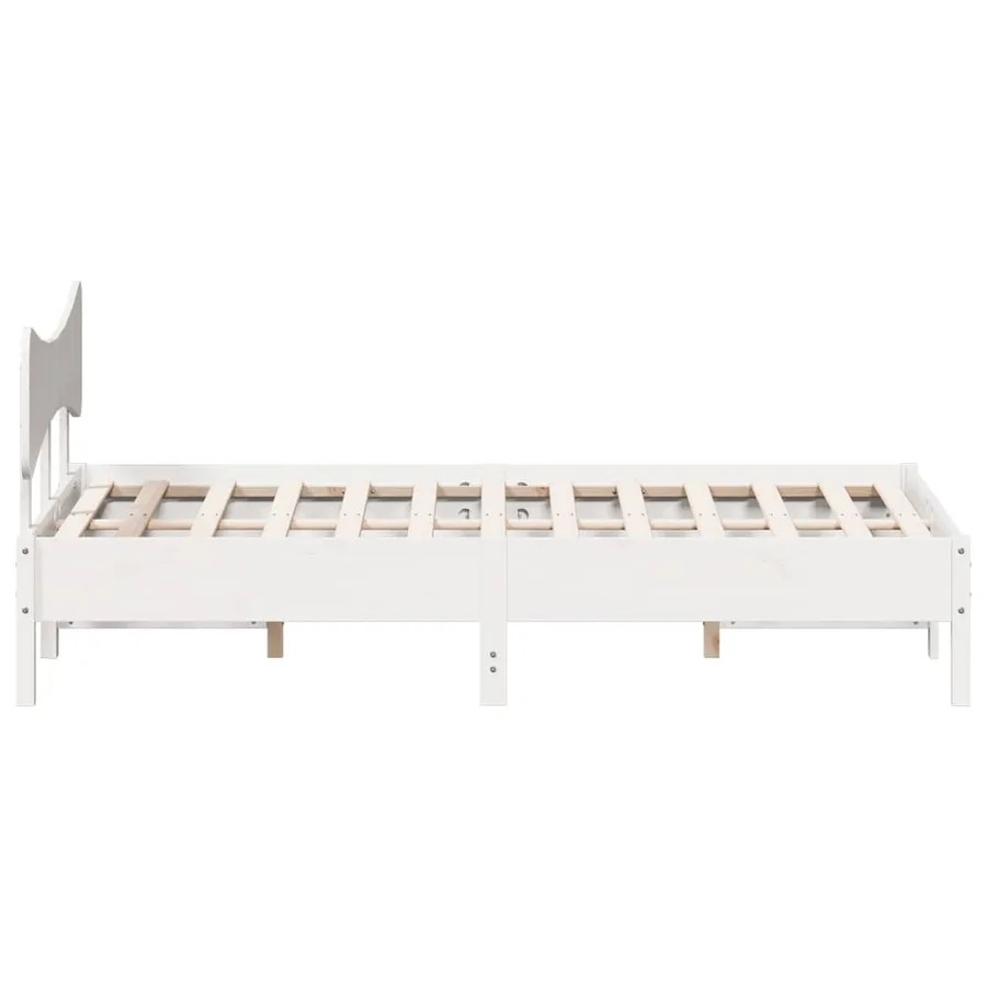 Cadre de lit sans matelas blanc 140x200 cm bois de pin massif - 7