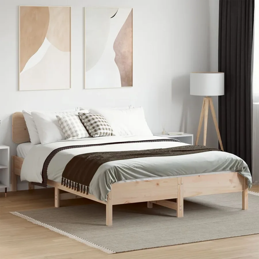 Cadre de lit sans matelas 120x190 cm bois de pin massif - 3