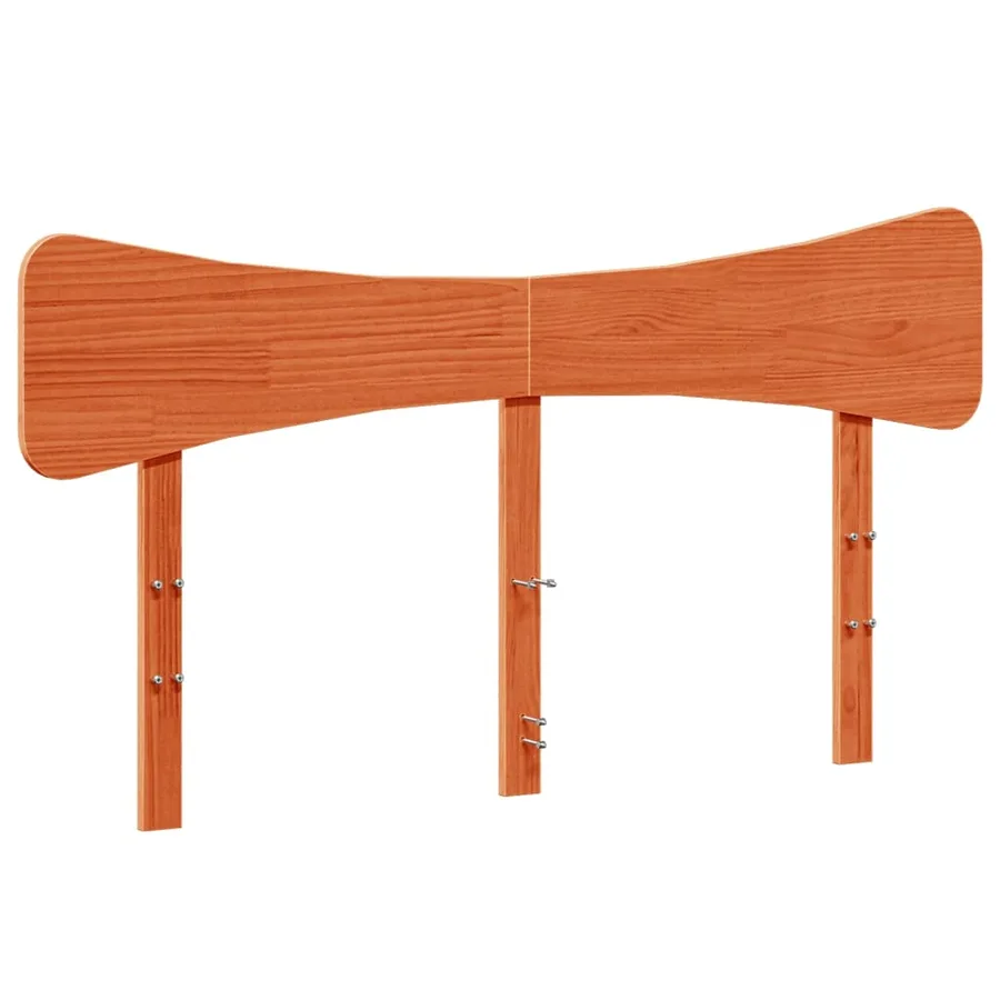 Cadre de lit sans matelas cire marron 120x190cm bois pin massif - 6