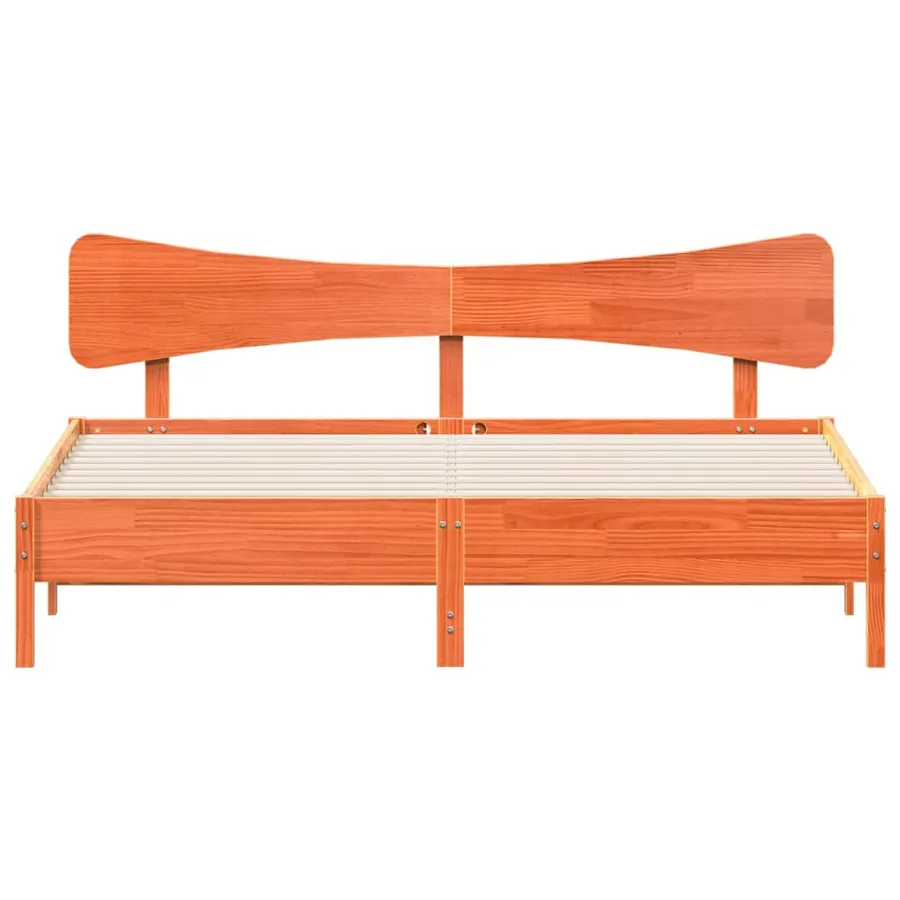 Cadre de lit sans matelas cire marron 180x200cm bois pin massif - 4