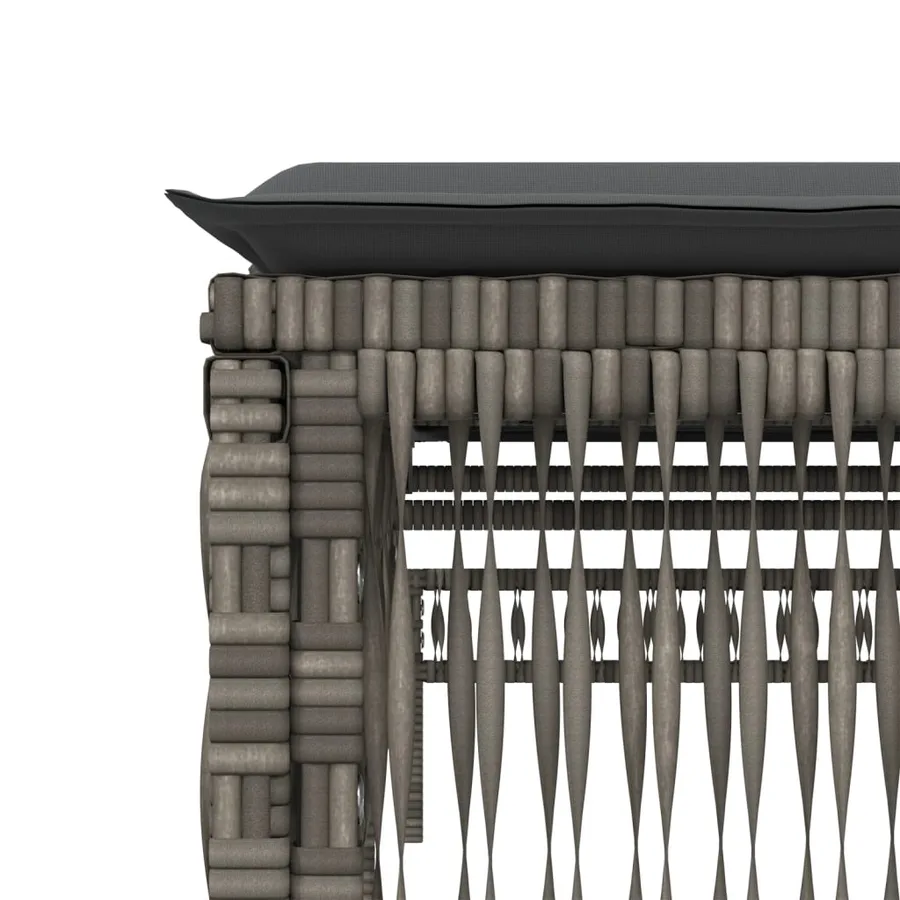 Chaises longues avec coussins lot de 2 gris résine tressée - 9