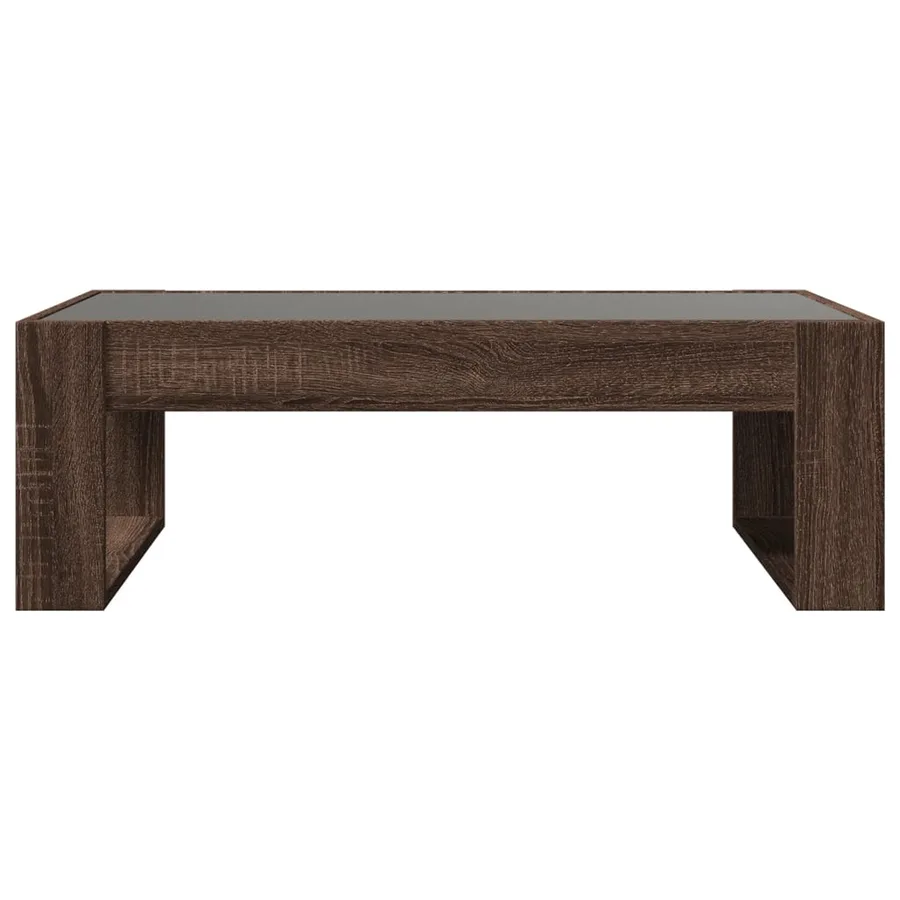 Table basse avec LED infini chêne marron 90x53x30 cm - 6