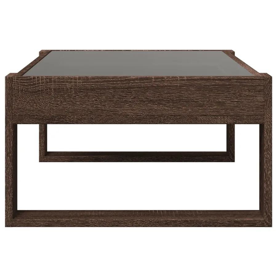Table basse avec LED infini chêne marron 90x53x30 cm - 7