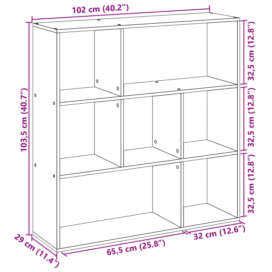 Étagère séparatrice de pièce vieux bois 102x29x103,5 cm - 11