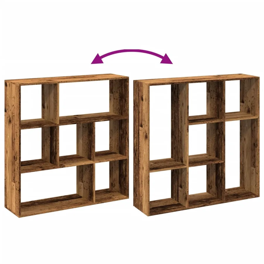 Étagère séparatrice de pièce vieux bois 102x29x103,5 cm - 8