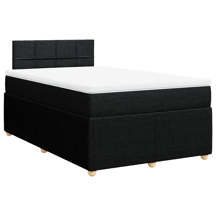 Sommier à lattes de lit avec matelas Noir 120x200 cm Tissu - 2