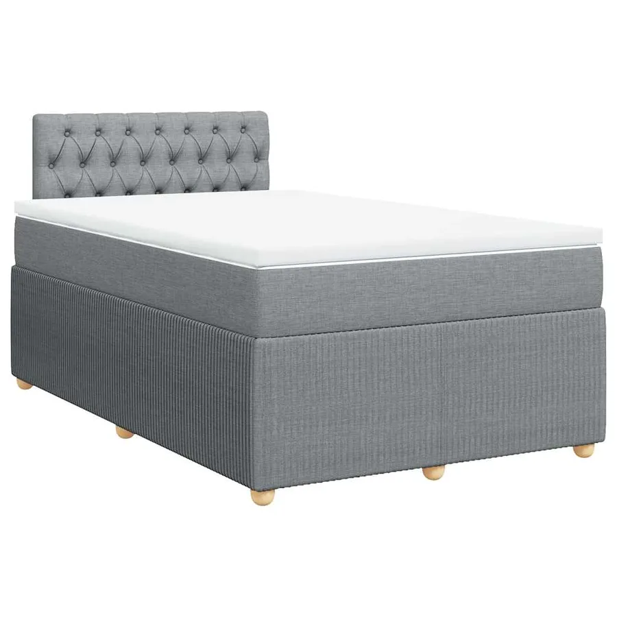 Sommier à lattes de lit avec matelas Gris clair 120x200cm Tissu - 3