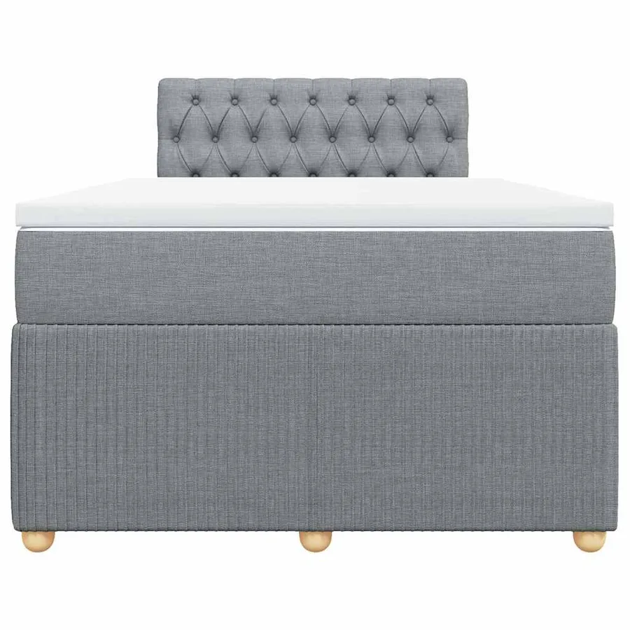 Sommier à lattes de lit avec matelas Gris clair 120x200cm Tissu - 6
