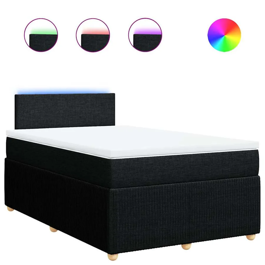 Sommier à lattes de lit avec matelas Noir 120x200 cm Tissu - 2