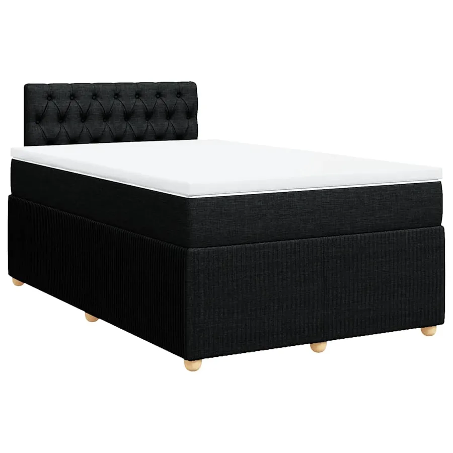 Sommier à lattes de lit avec matelas Noir 120x200 cm Tissu - 3