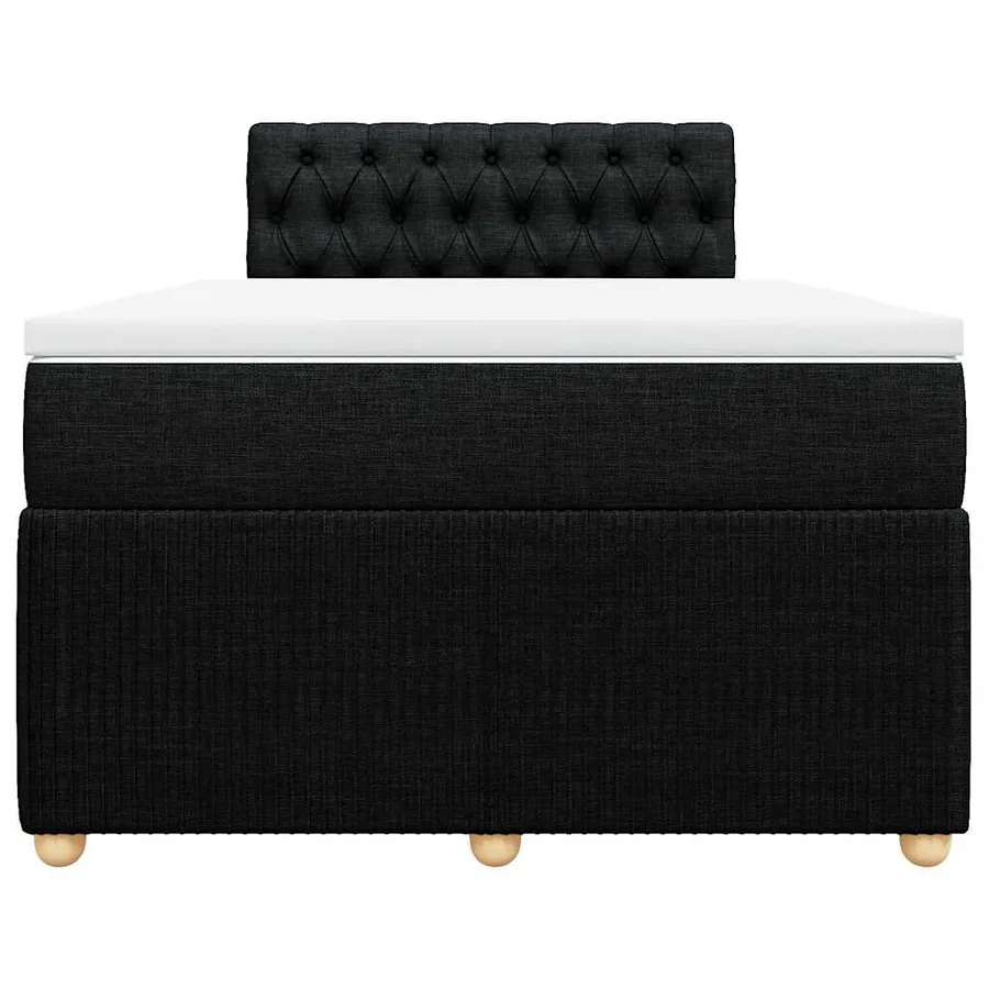 Sommier à lattes de lit avec matelas Noir 120x200 cm Tissu - 6