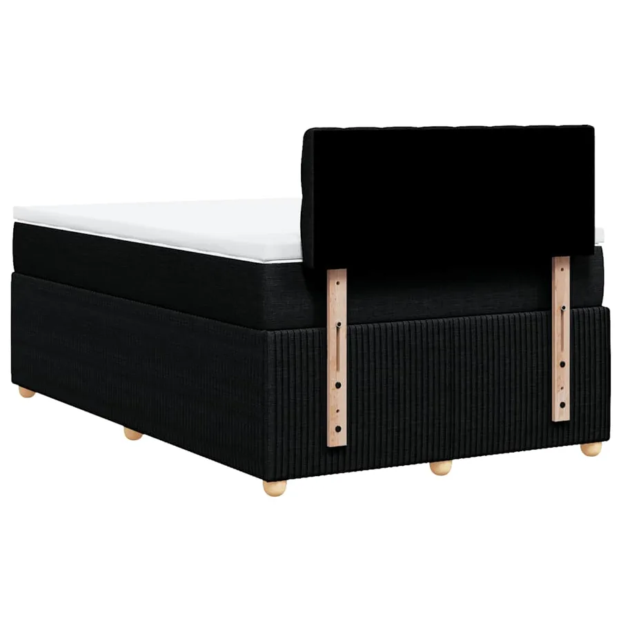 Sommier à lattes de lit avec matelas Noir 120x200 cm Tissu - 8