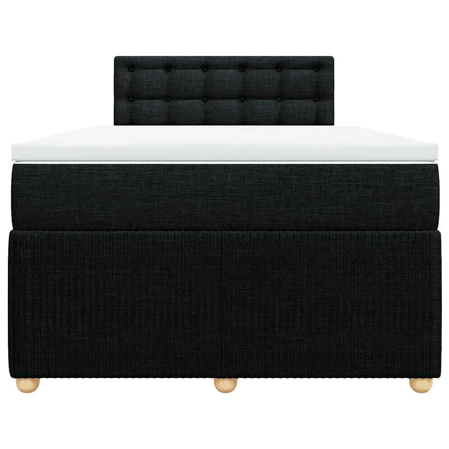 Sommier à lattes de lit avec matelas Noir 120x200 cm Tissu - 6