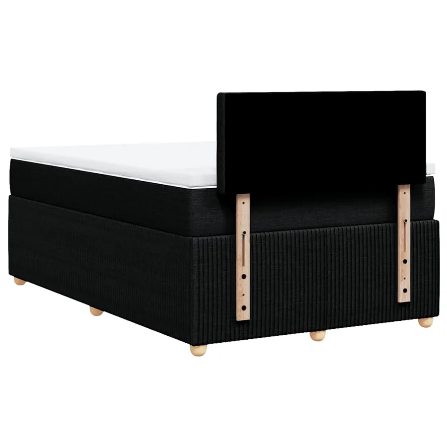 Sommier à lattes de lit avec matelas Noir 120x200 cm Tissu - 8