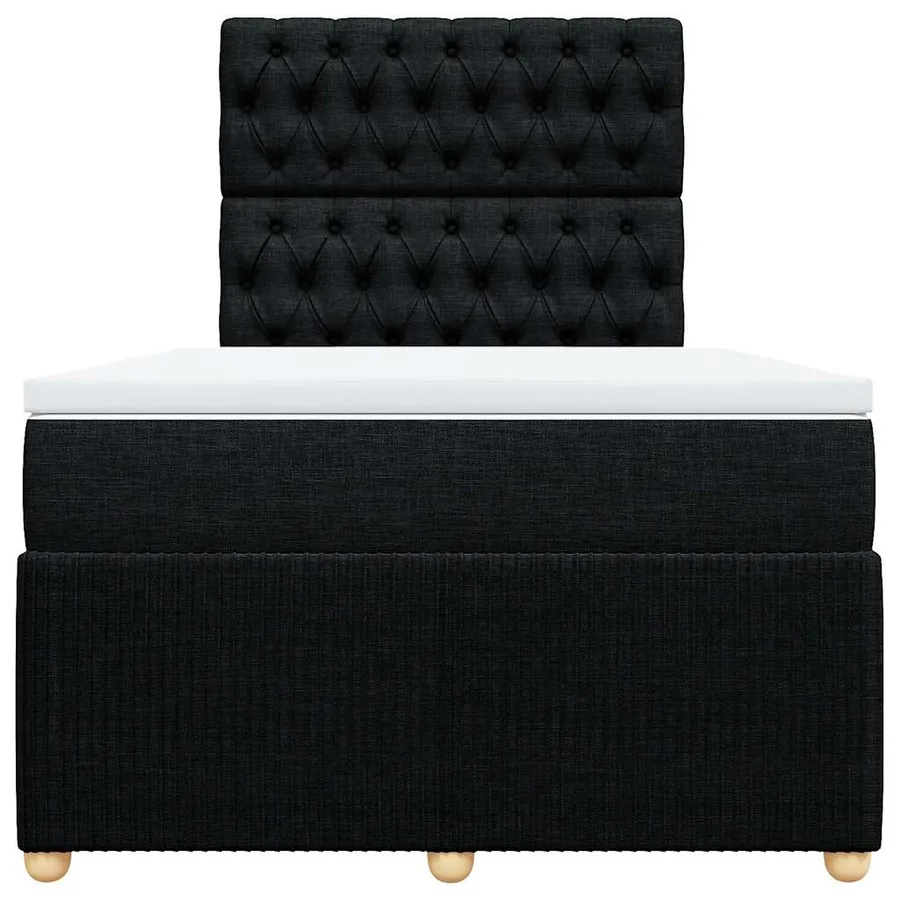 Sommier à lattes de lit avec matelas Noir 120x200 cm Tissu - 4