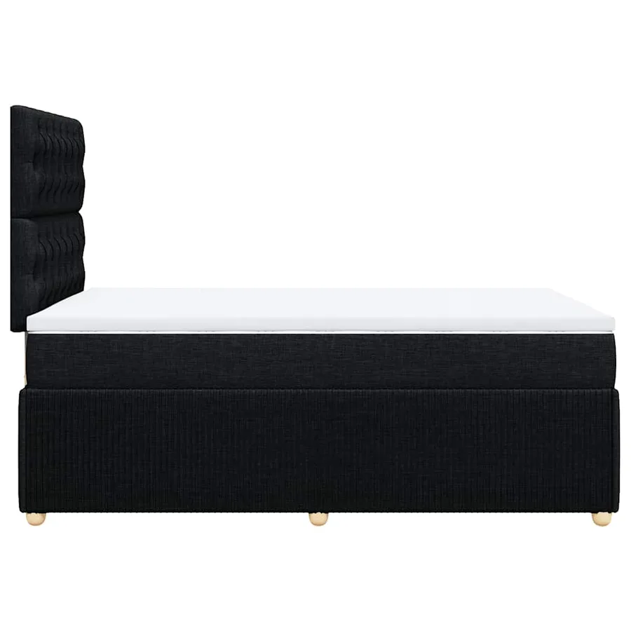 Sommier à lattes de lit avec matelas Noir 120x200 cm Tissu - 5