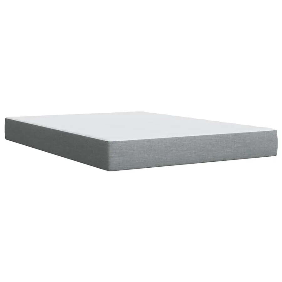 Sommier à lattes de lit avec matelas Gris clair 140x190cm Tissu - 10