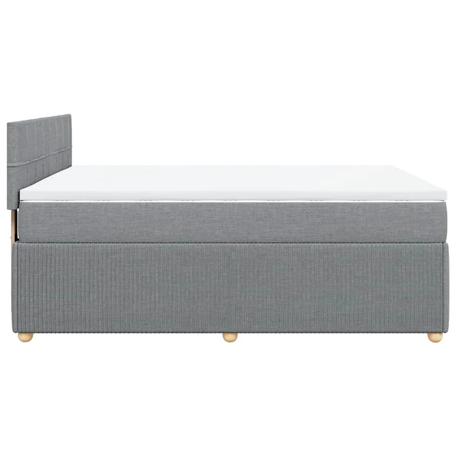 Sommier à lattes de lit avec matelas Gris clair 140x190cm Tissu - 7