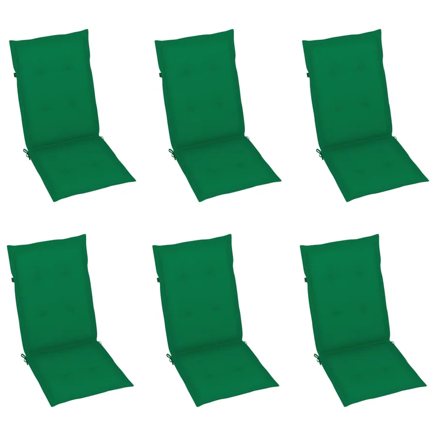 Chaises inclinables de jardin lot de 6 et coussins Bois acacia - 6