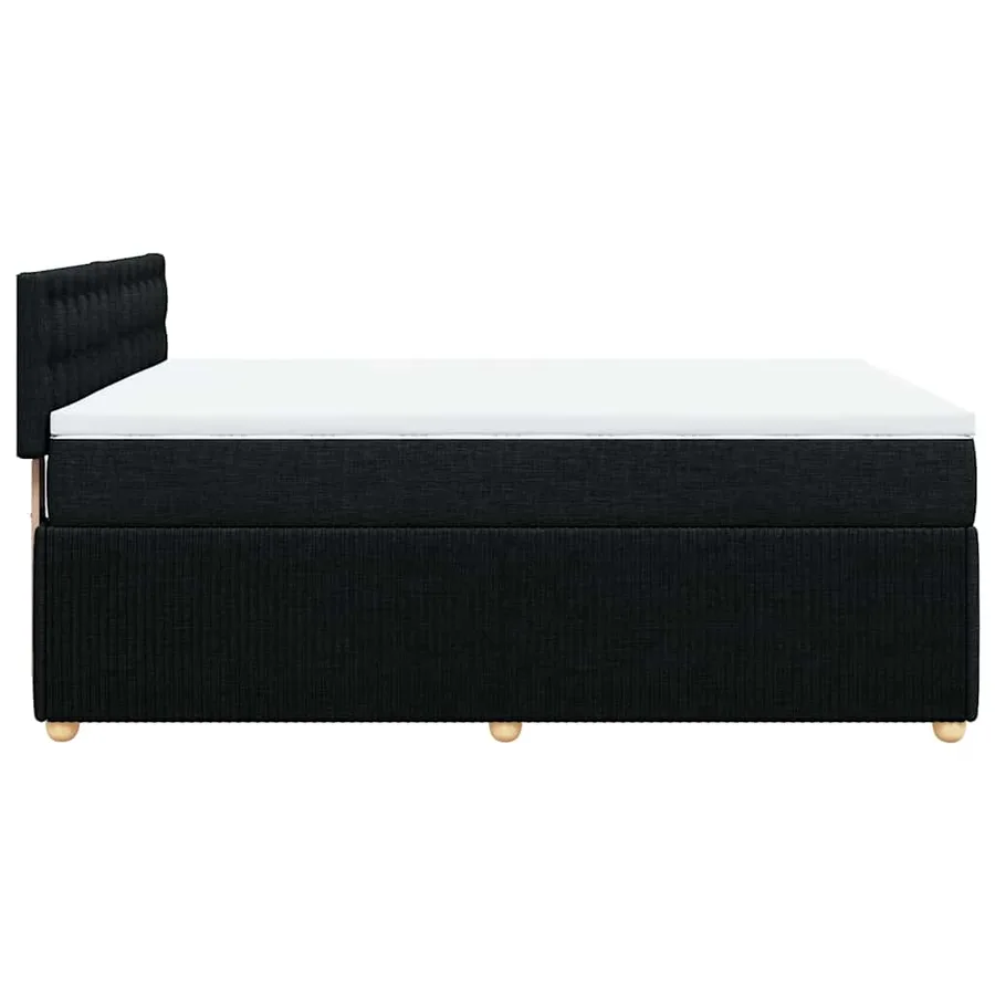 Sommier à lattes de lit avec matelas Noir 140x190 cm Tissu - 5