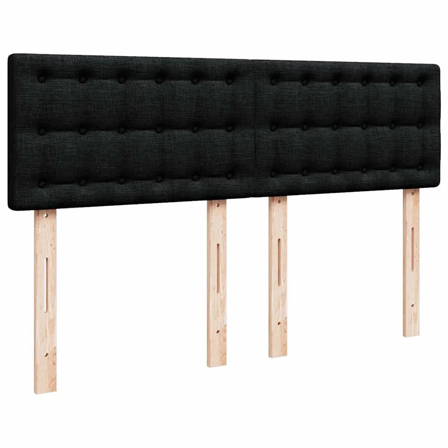 Sommier à lattes de lit avec matelas Noir 140x190 cm Tissu - 7