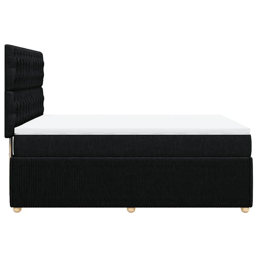 Sommier à lattes de lit avec matelas Noir 140x200 cm Tissu - 7