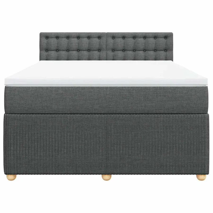 Sommier à lattes de lit avec matelas Gris foncé 140x190cm Tissu - 6