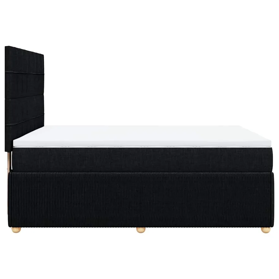 Sommier à lattes de lit avec matelas Noir 140x190 cm Tissu - 5