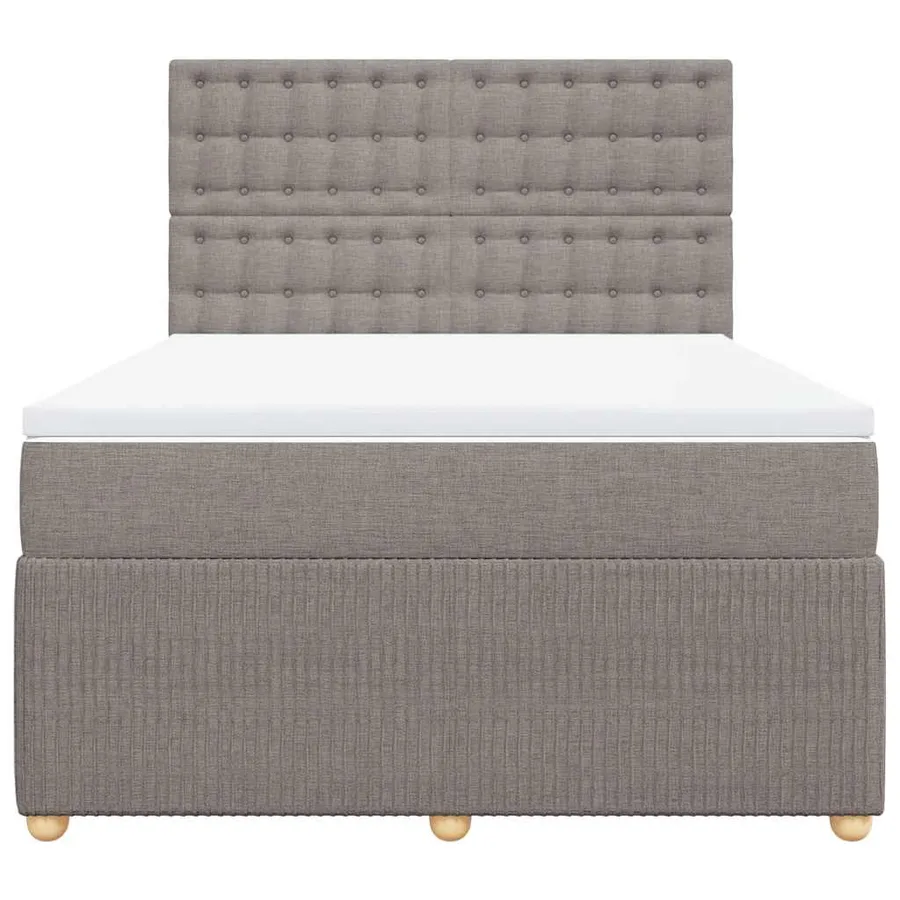 Sommier à lattes de lit avec matelas Taupe 140x190 cm Tissu - 6