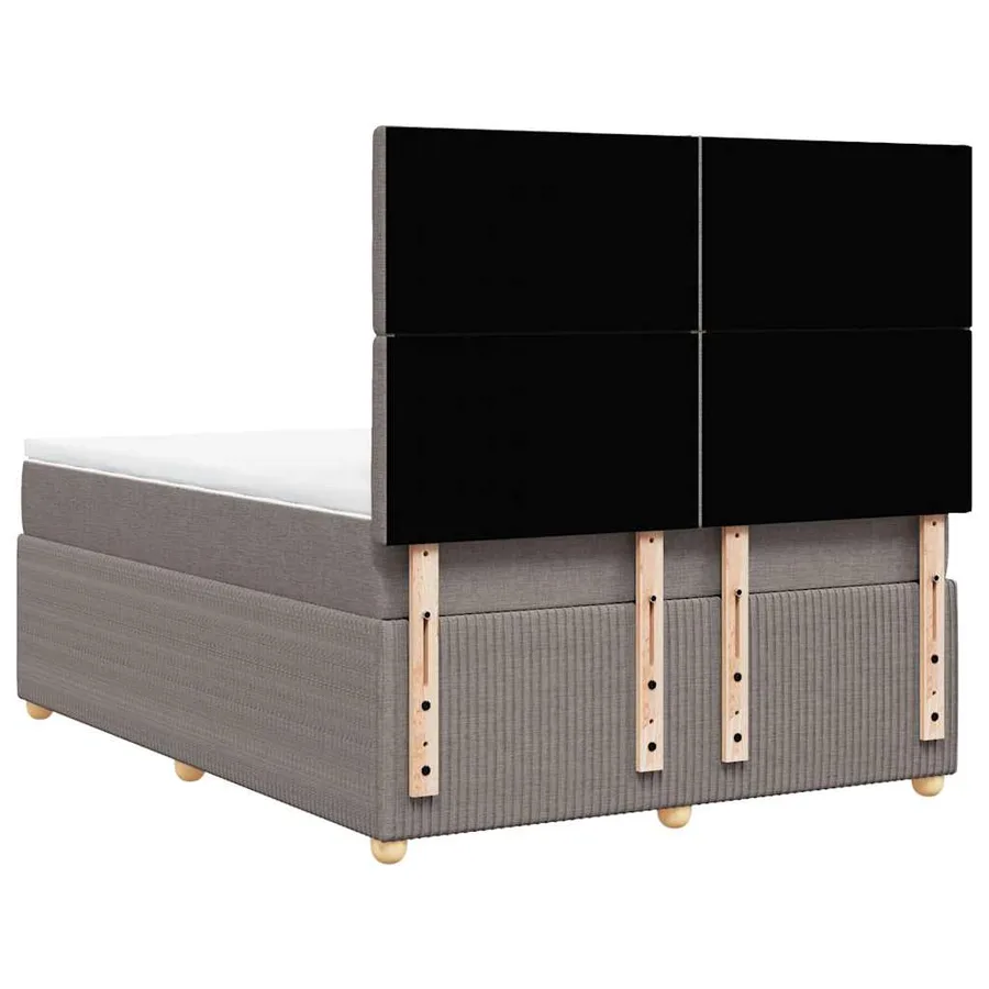 Sommier à lattes de lit avec matelas Taupe 140x190 cm Tissu - 8