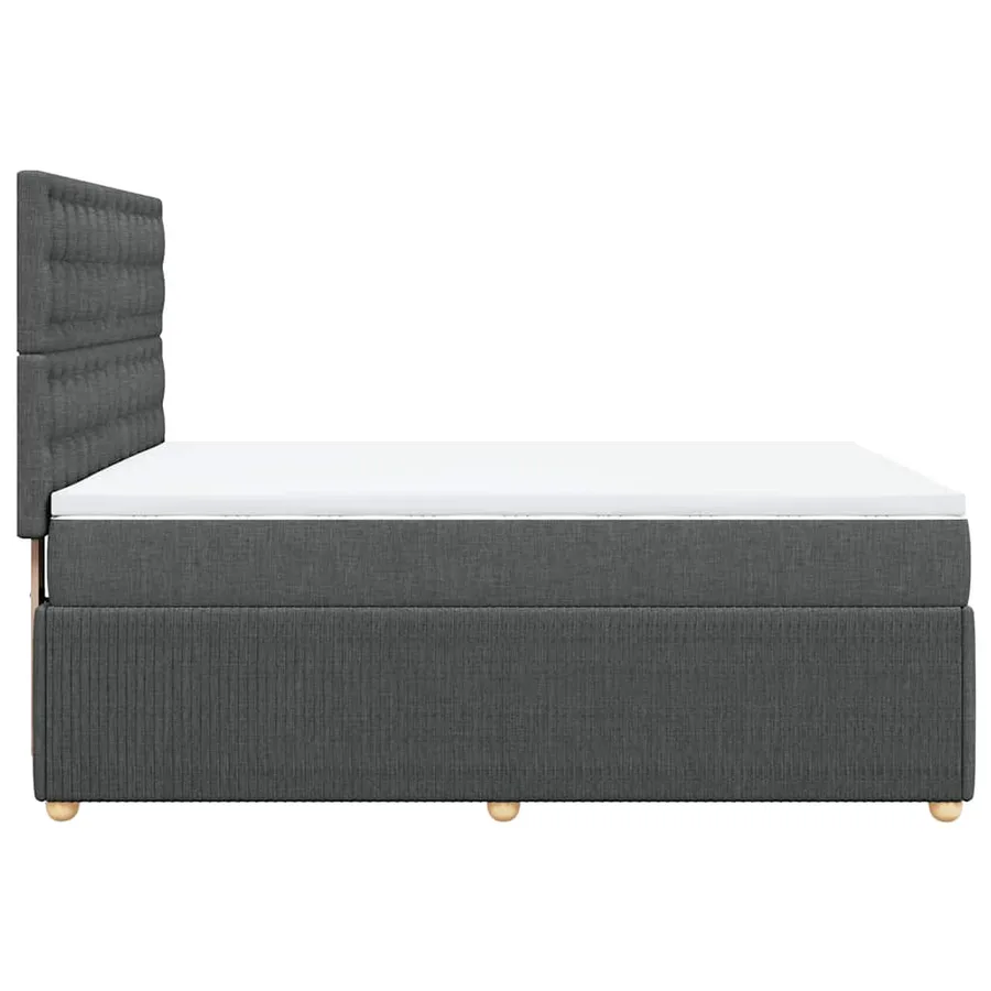 Sommier à lattes de lit avec matelas Gris foncé 140x190cm Tissu - 5