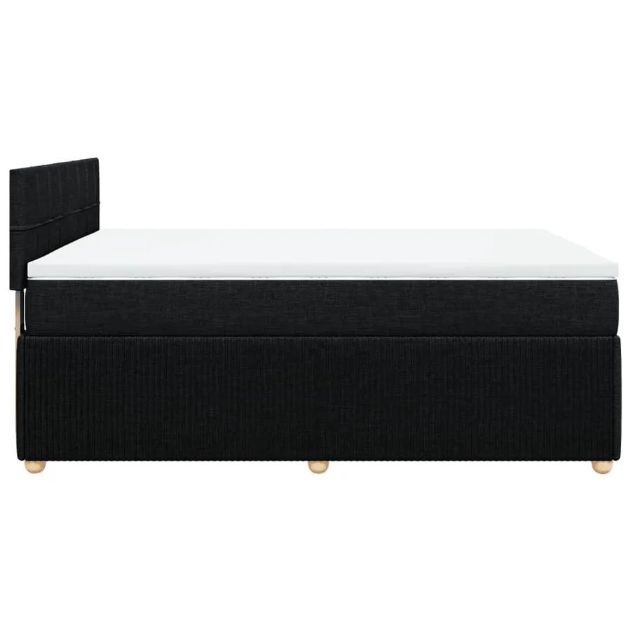 Sommier à lattes de lit avec matelas Noir 140x190 cm Tissu - 7