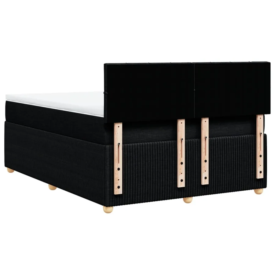 Sommier à lattes de lit avec matelas Noir 140x190 cm Tissu - 8