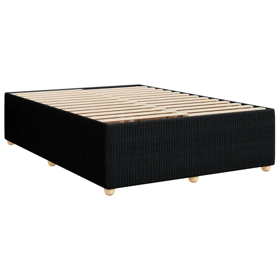 Sommier à lattes de lit avec matelas Noir 140x190 cm Tissu - 9