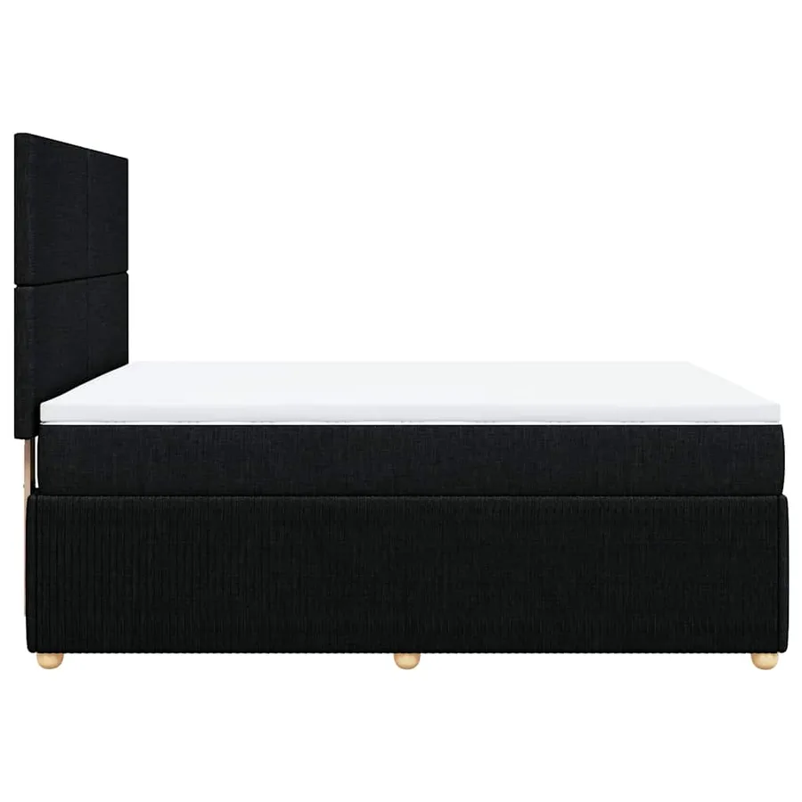 Sommier à lattes de lit avec matelas Noir 140x200 cm Tissu - 7