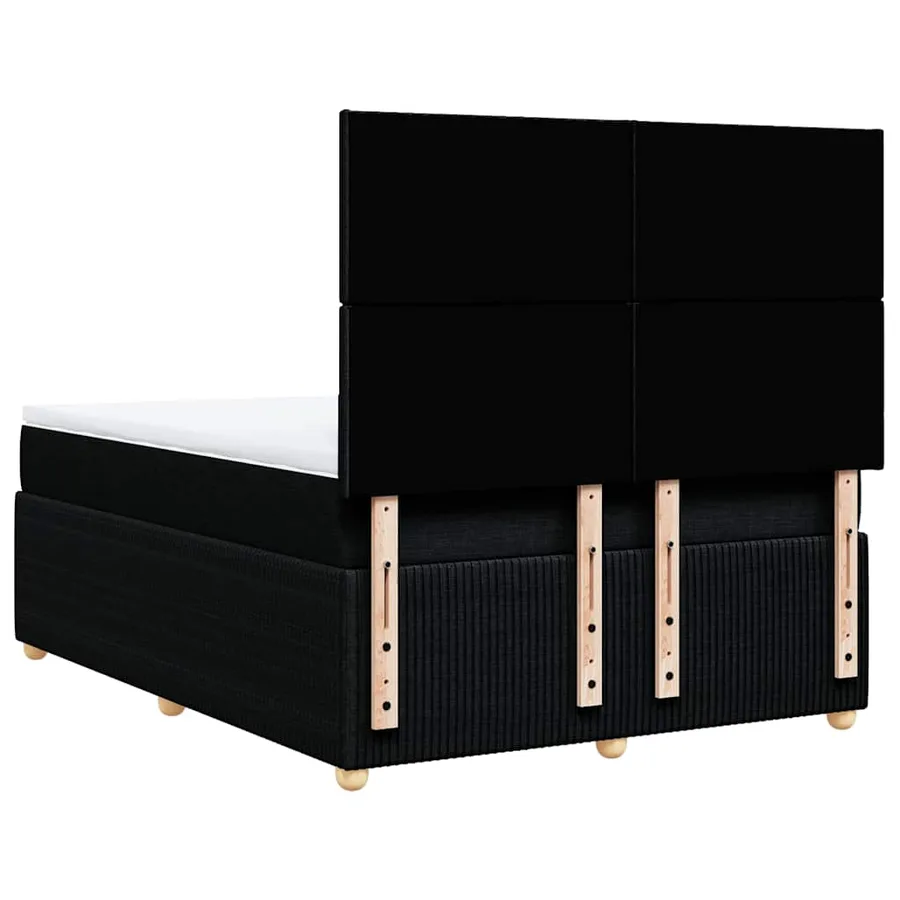 Sommier à lattes de lit avec matelas Noir 140x200 cm Tissu - 8