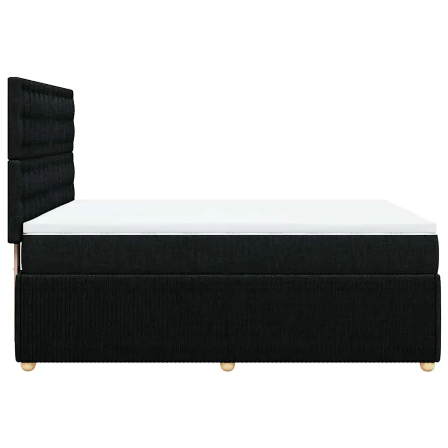 Sommier à lattes de lit avec matelas Noir 140x200 cm Tissu - 7