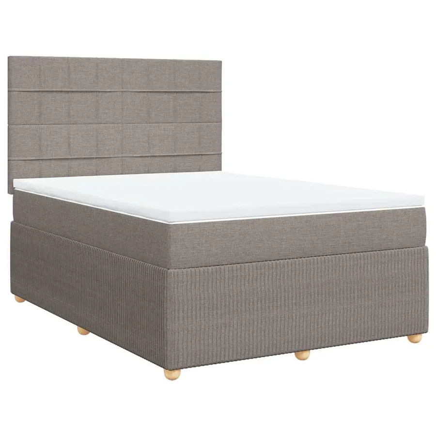 Sommier à lattes de lit avec matelas Taupe 140x190 cm Tissu - 3