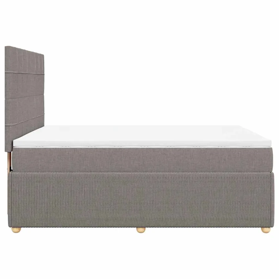 Sommier à lattes de lit avec matelas Taupe 140x190 cm Tissu - 7