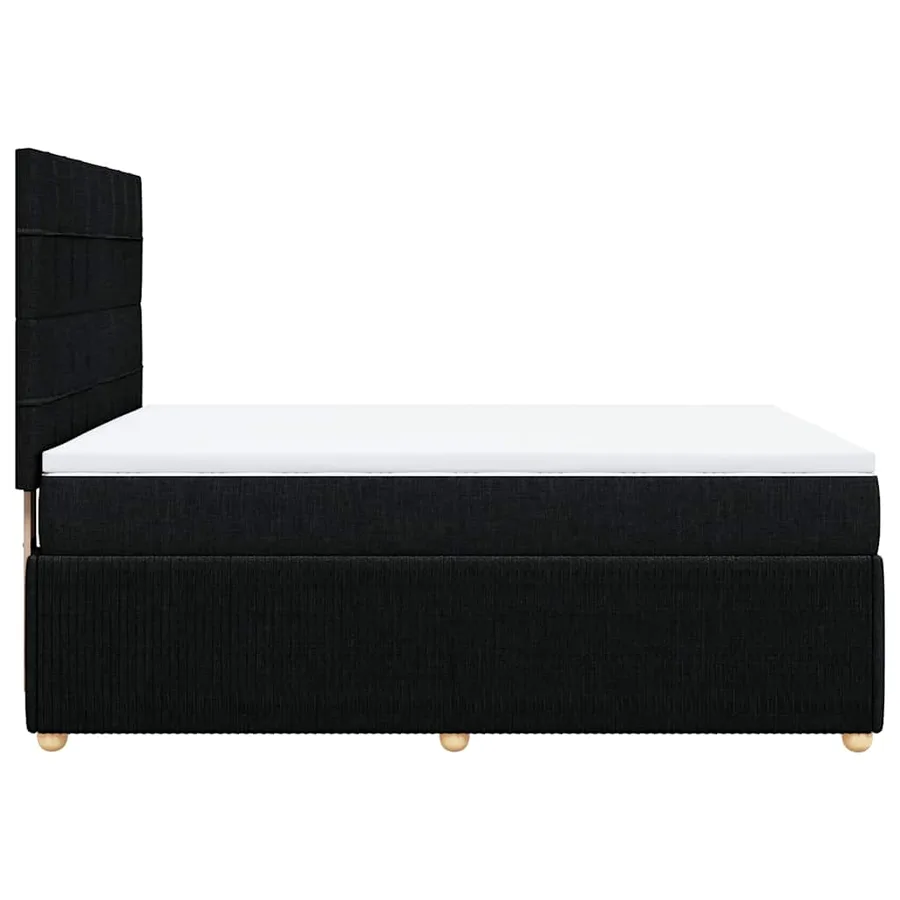 Sommier à lattes de lit avec matelas Noir 140x200 cm Tissu - 7