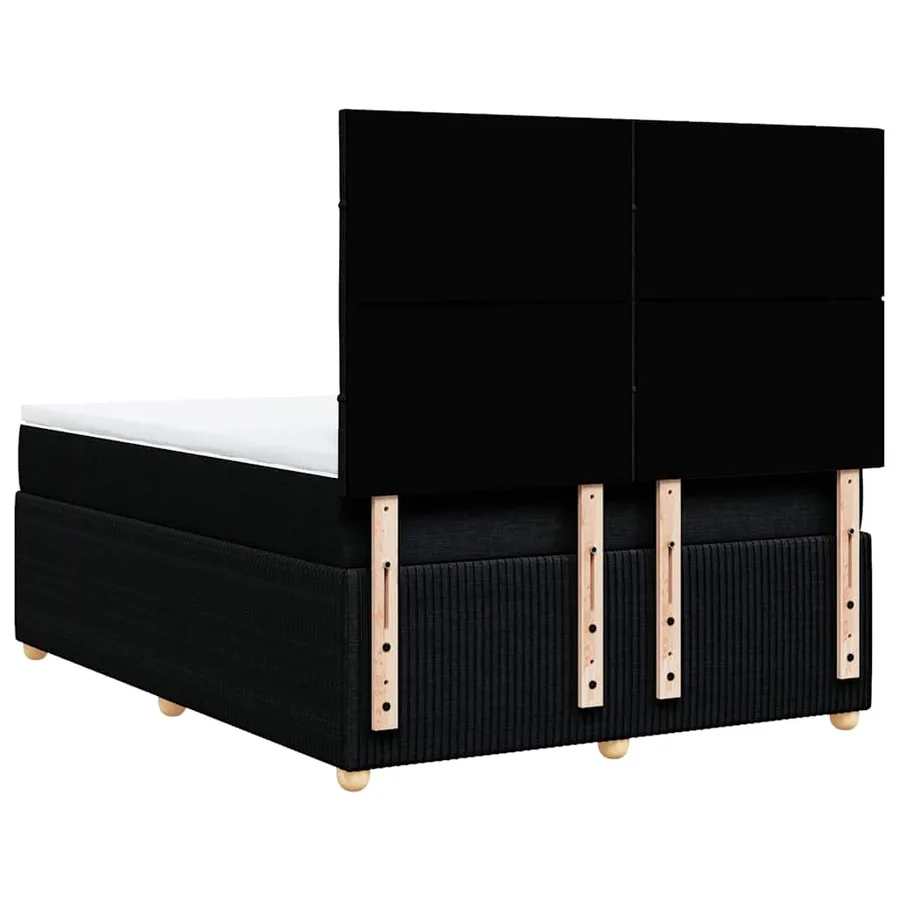 Sommier à lattes de lit avec matelas Noir 140x200 cm Tissu - 8