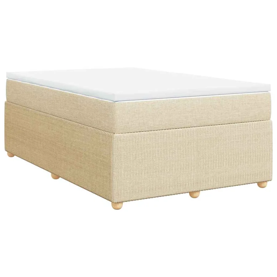 Sommier à lattes de lit avec matelas Crème 120x200 cm Tissu - 2
