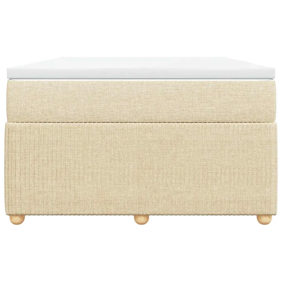 Sommier à lattes de lit avec matelas Crème 120x200 cm Tissu - 4